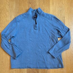Men's Blue Quarter-Zip Sweater, Johnston & Murphy, L